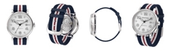 Grayton Men's Classic Collection Blue, White and Red 3 Colors Fabric Strap Watch 44mm